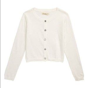 Tucker + Tate Cardigan Sweater White Silver Jewel Glitter Long Sleeve Toddler 3